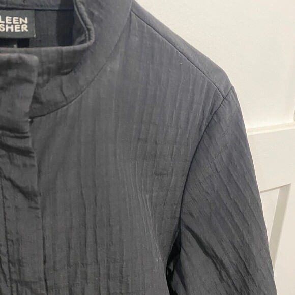 Eileen Fisher Italian Fabric Jacket Black Lined - Picture 2 of 8